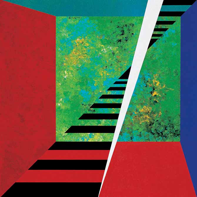 670 × 670 - Λευκό βέλος – Πράσινος χώρος (2004), Ακρυλικό